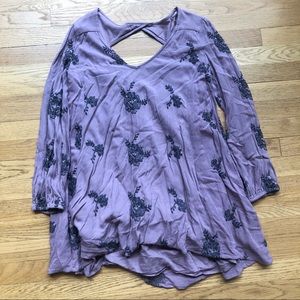 Free People Purple Floral Flowy Dress